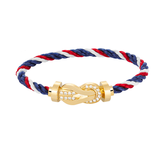 [Amore]CHANCE LARGE 8 FIGURE BUCKLE HALF DIAMOND BRACELET GOLD