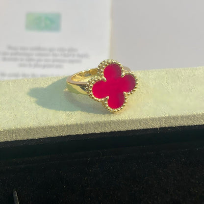 [Amore]NEW CLOVER PINK ENAMEL RINGS