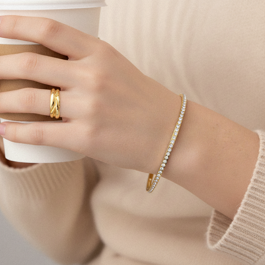 [Amore]Kalista Diamond Gold Bangle