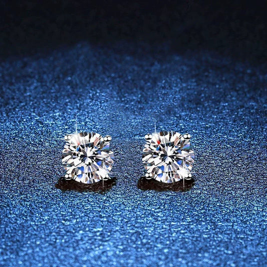 [Amore]FOUR-PRONG MOISSANITE EARRINGS