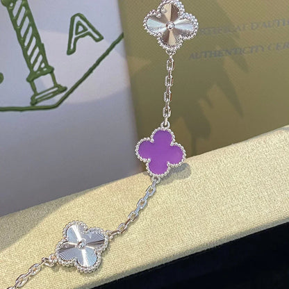 [Amore]LUCKY CLOVER 5-MOTIF BRACELET - VIOLET COLLECTION