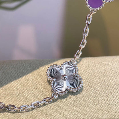 [Amore]LUCKY CLOVER 5-MOTIF BRACELET - VIOLET COLLECTION
