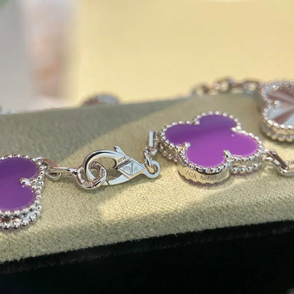 [Amore]LUCKY CLOVER 5-MOTIF BRACELET - VIOLET COLLECTION