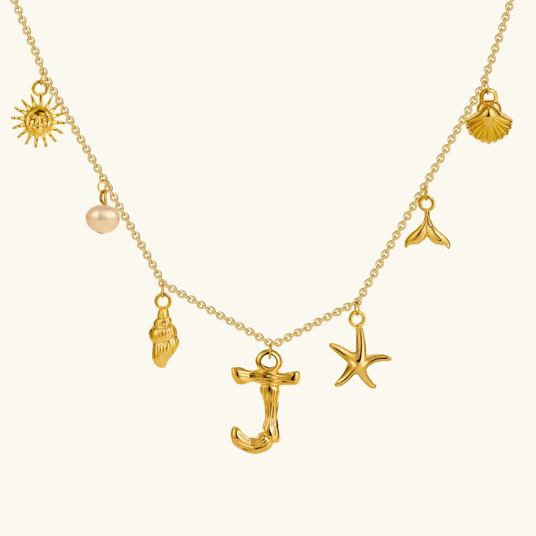 [Amore]Avaria Ocean Initial Necklace