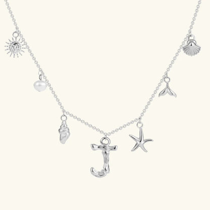[Amore]Avaria Ocean Initial Necklace