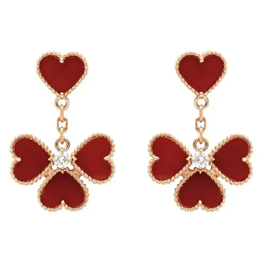 [Amore]SWEET CLOVER CARNELIAN EARRINGS