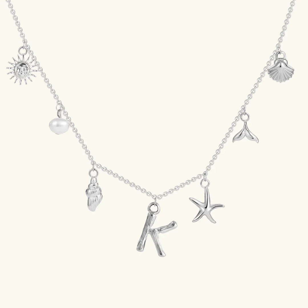 [Amore]Avaria Ocean Initial Necklace