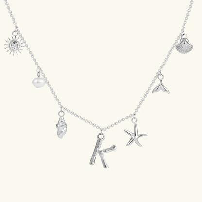 [Amore]Avaria Ocean Initial Necklace