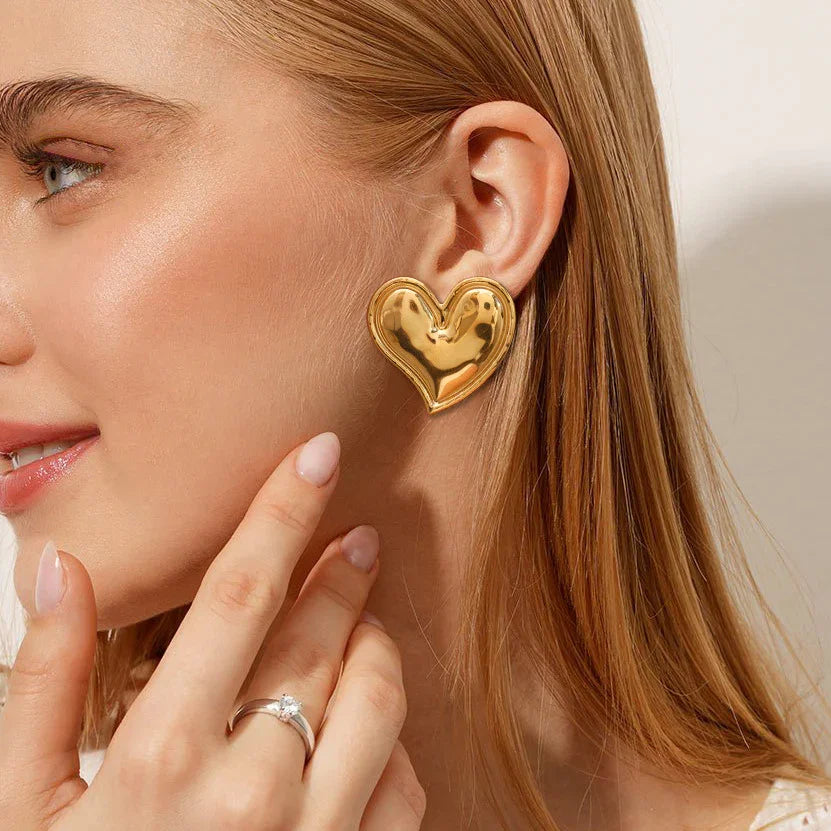 [Amore]Liora Gold Heart Earrings