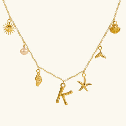 [Amore]Avaria Ocean Initial Necklace
