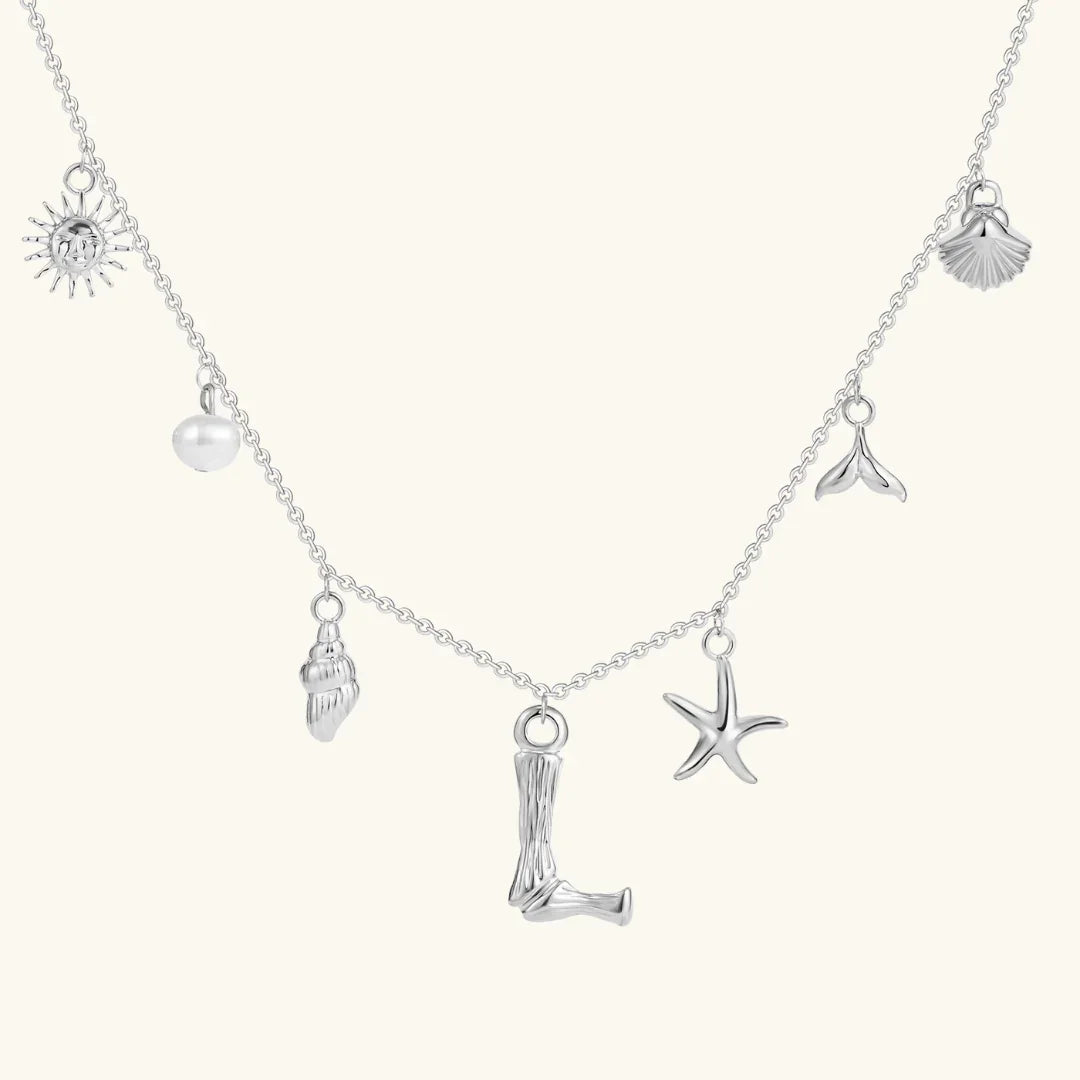 [Amore]Avaria Ocean Initial Necklace