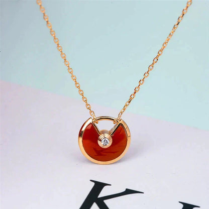 [Amore]AMULETTE GOLD CARNELIAN ONYX NECKLACE