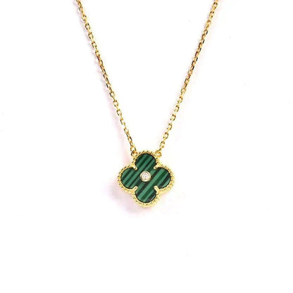 [Amore]CLOVER 15MM DIAMOND TURQUOISE NECKLACE