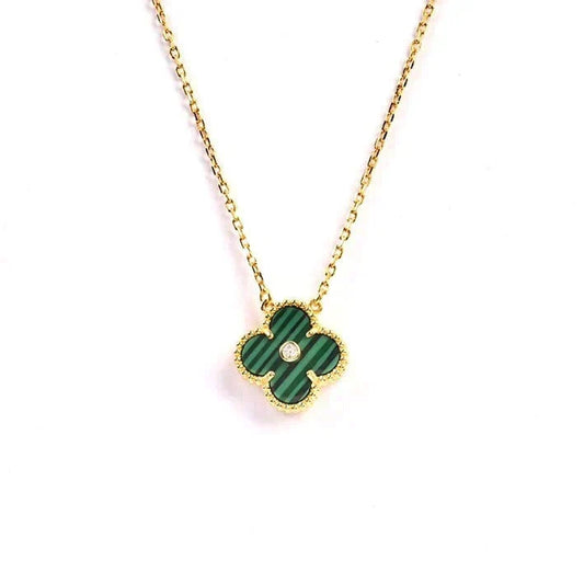[Amore]CLOVER 15MM DIAMOND TURQUOISE NECKLACE
