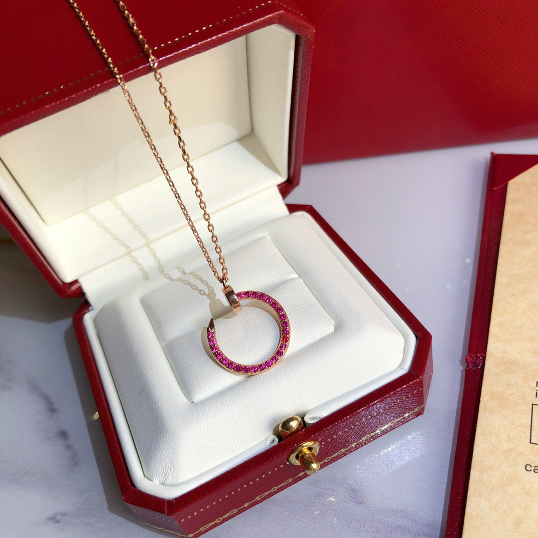 [Amore]JUSTE NECKLACE GOLD RED DIAMONDS