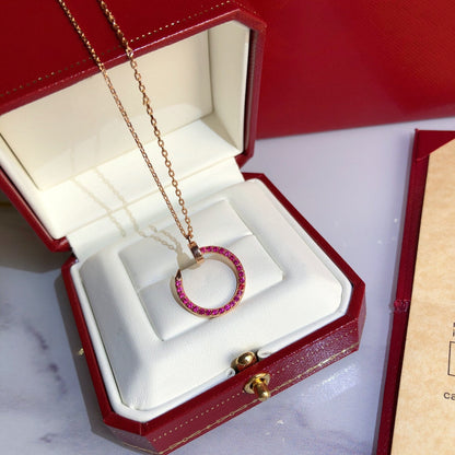 [Amore]JUSTE NECKLACE GOLD RED DIAMONDS