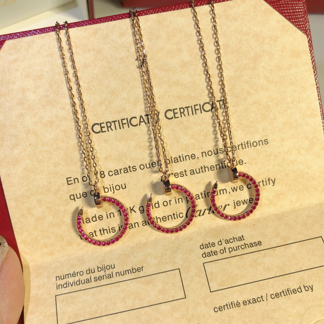 [Amore]JUSTE NECKLACE GOLD RED DIAMONDS