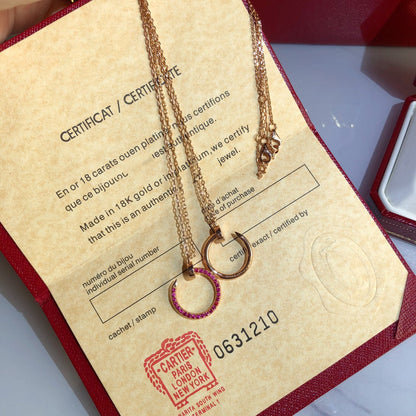 [Amore]JUSTE NECKLACE GOLD RED DIAMONDS