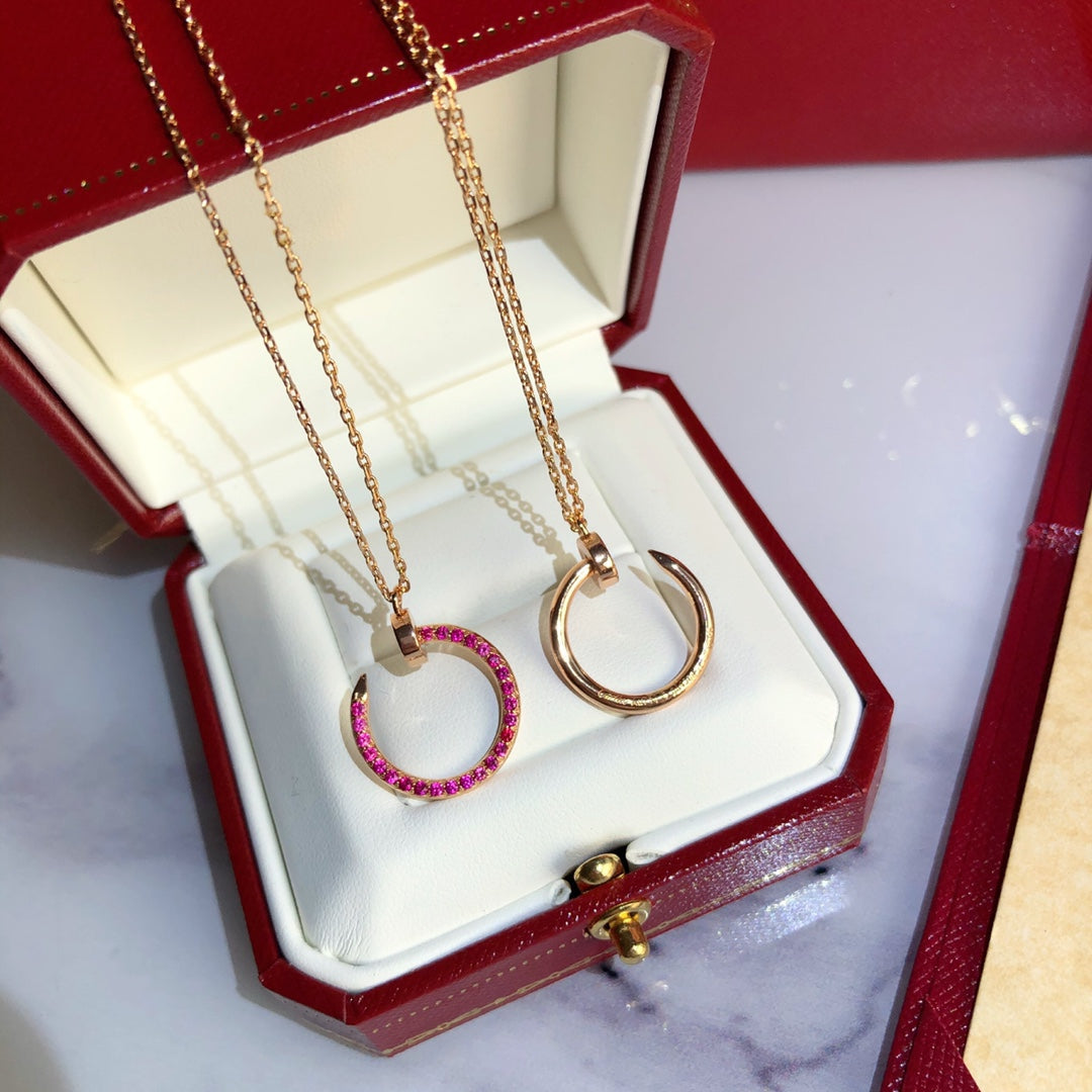 [Amore]JUSTE NECKLACE GOLD RED DIAMONDS