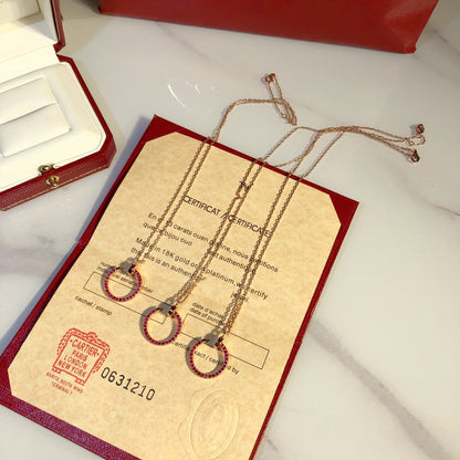 [Amore]JUSTE NECKLACE GOLD RED DIAMONDS