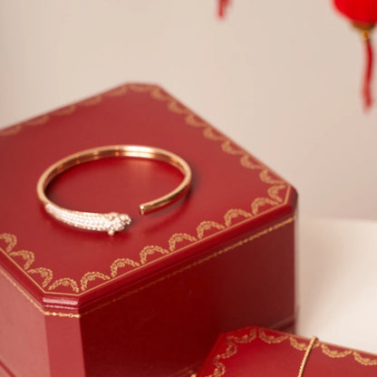 [Amore]PANTHERE ROSE GOLD DIAMOND OPEN BRACELET