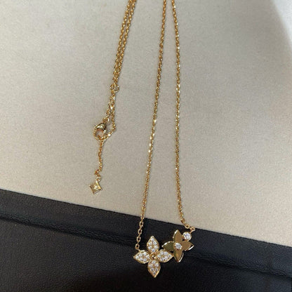 [Amore]STAR BLOSSOM NECKLACE PINK GOLD DIAMONDS