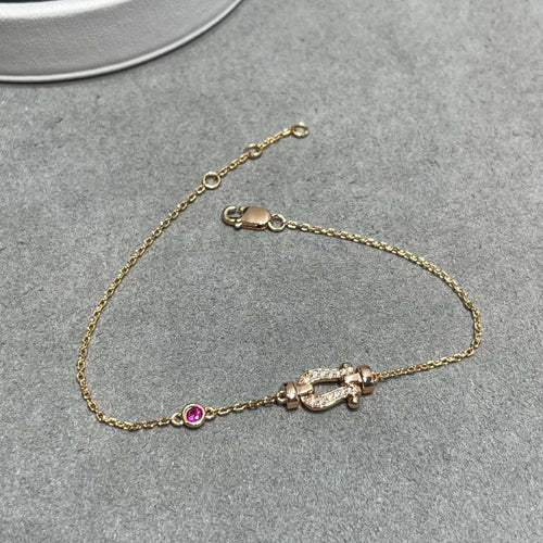 [Amore]FORCE 10 DIAMOND CHAIN LINK PINK GOLD BRACELET