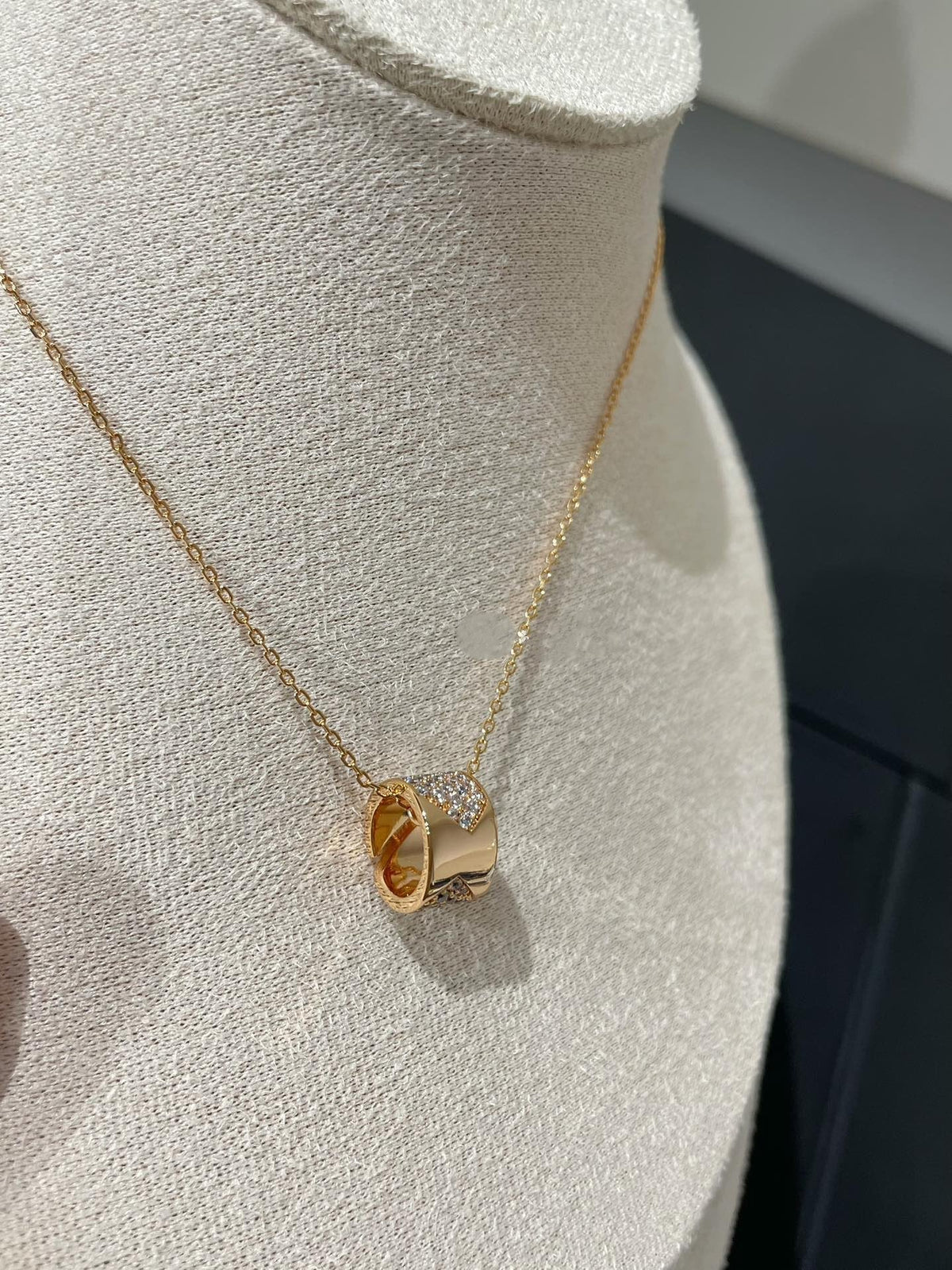 [Amore]LIENS EVIDENCE DIAMOND PAVED NECKLACE