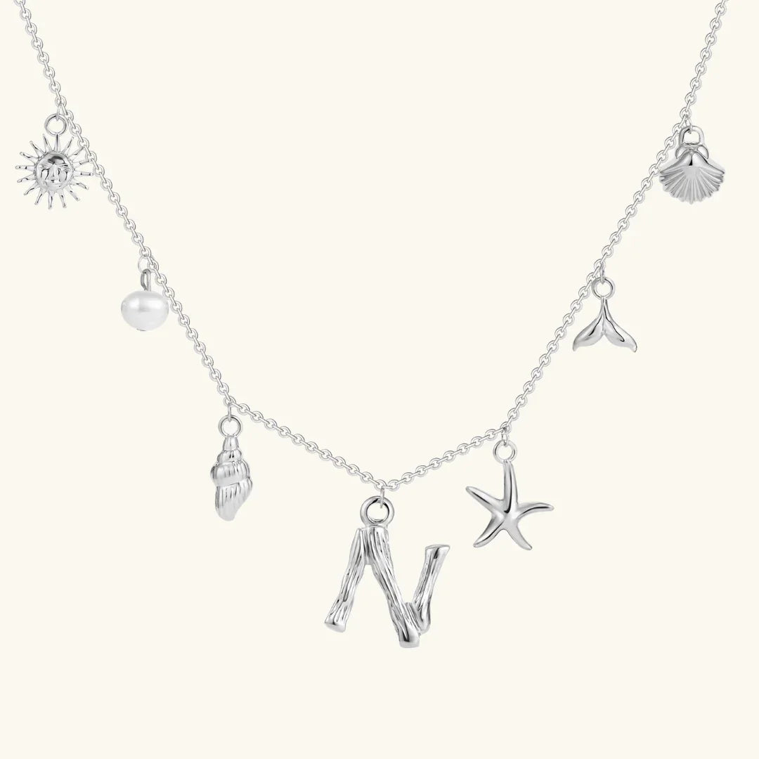 [Amore]Avaria Ocean Initial Necklace