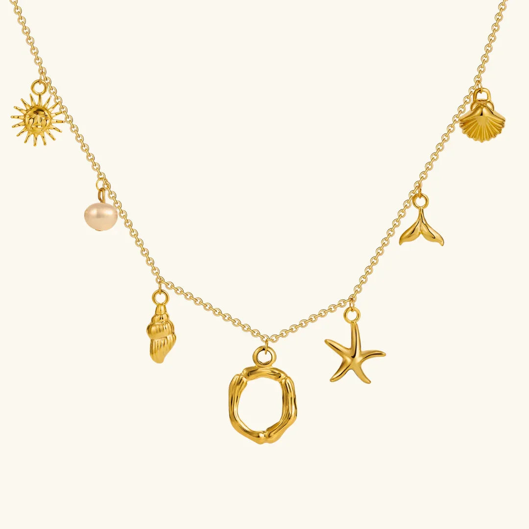 [Amore]Avaria Ocean Initial Necklace