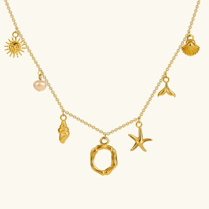[Amore]Avaria Ocean Initial Necklace