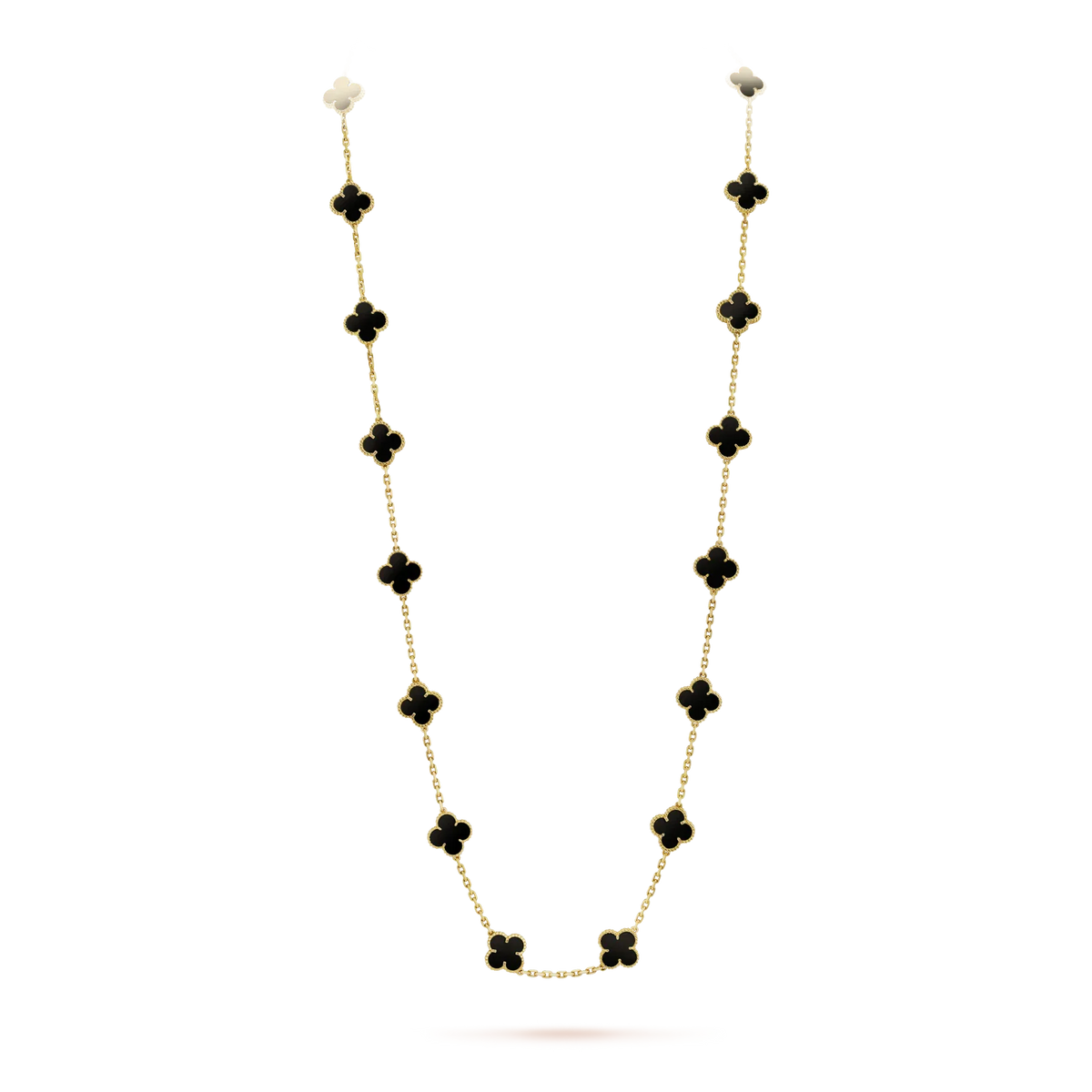 [Amore]CLOVER 20 MOTIFS ONYX NECKLACE
