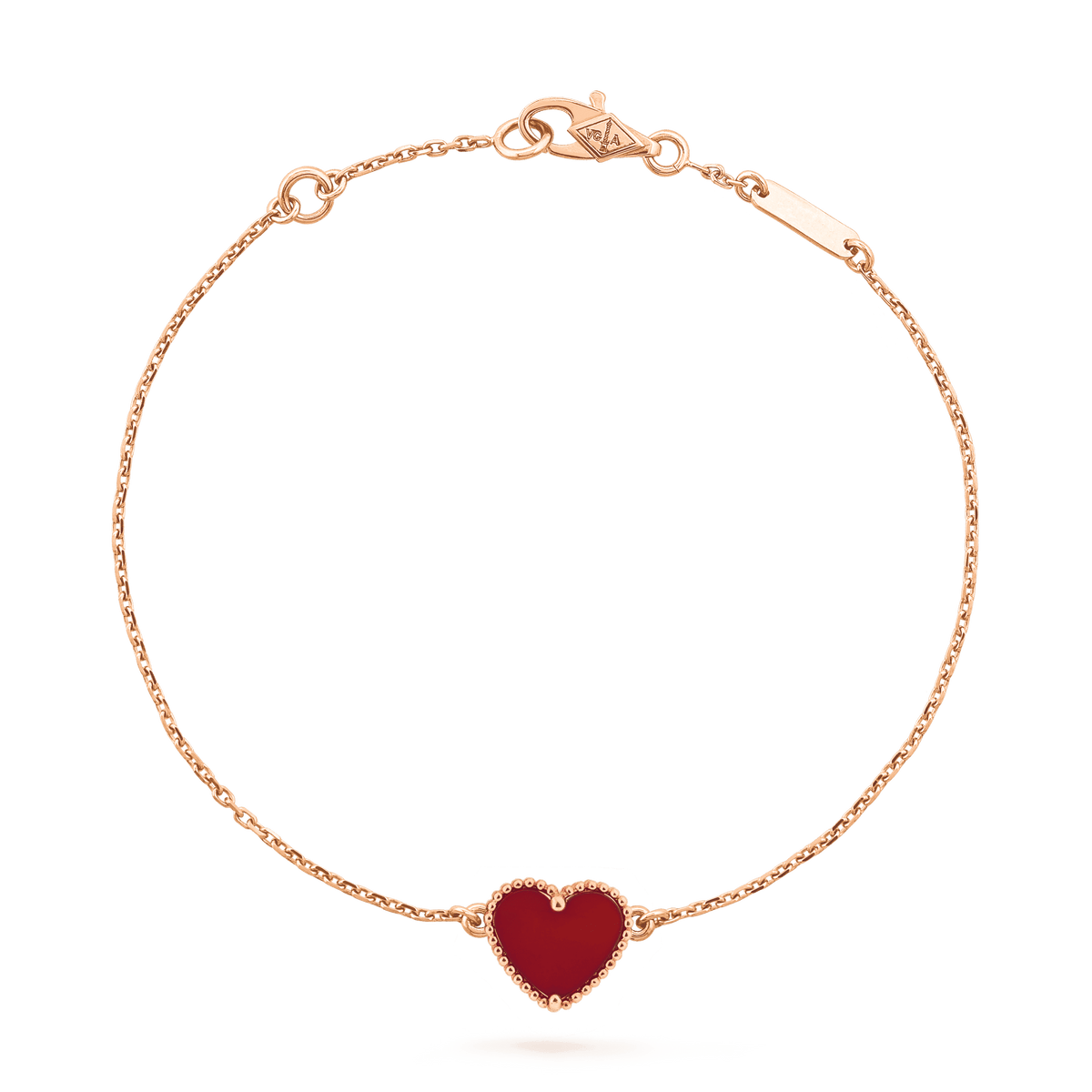 [Amore]HEART CARNELIAN PINK GOLD BRACELET