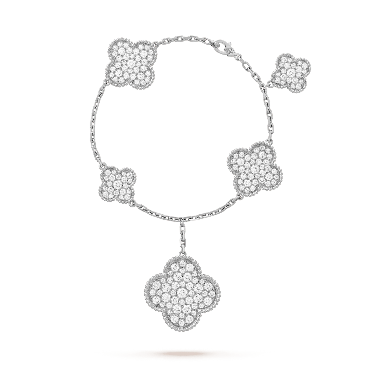 [Amore]CLOVER 6 MOTIFS SILVER DIAMOND BRACELET