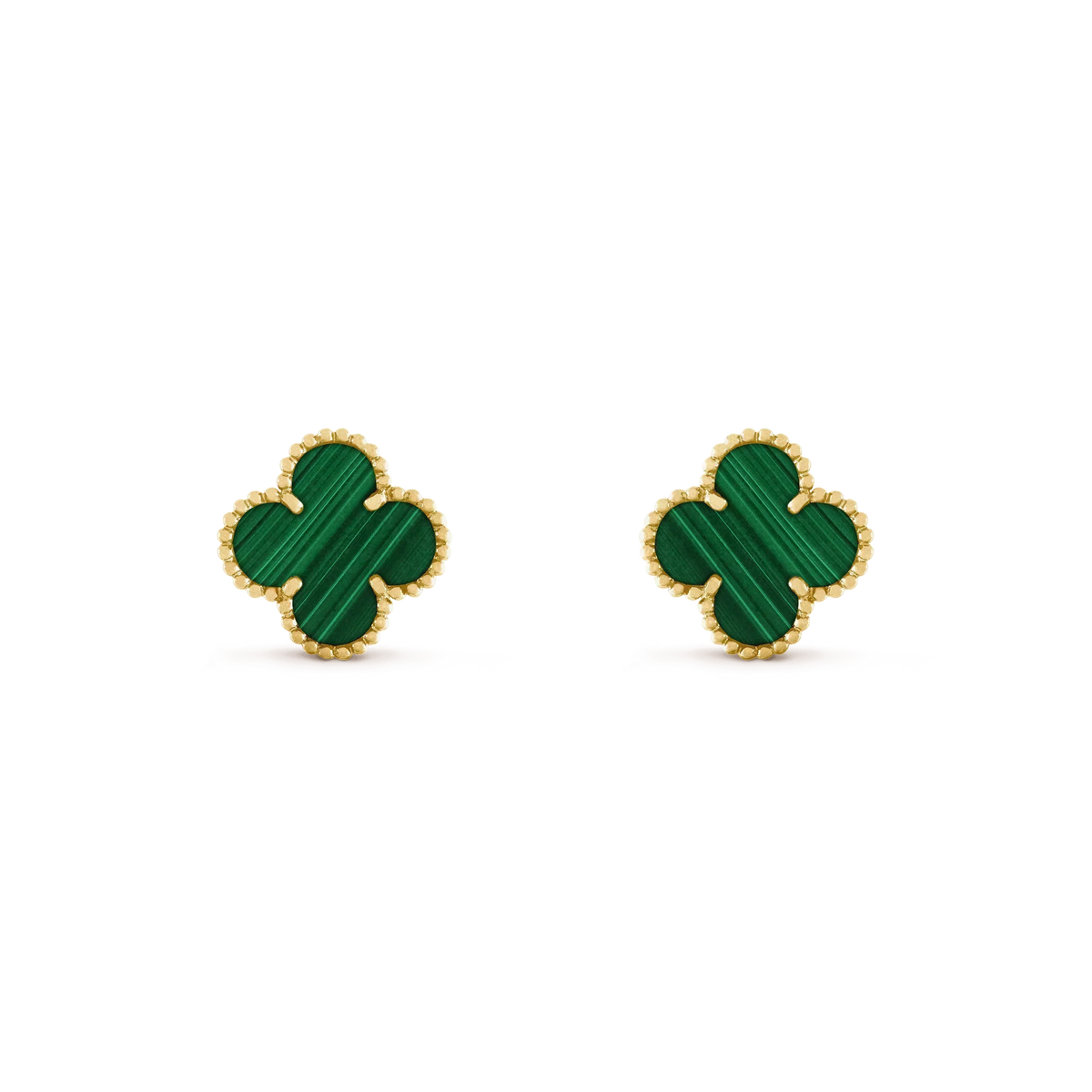 [Amore]CLOVER MEDIUM 1 MOTIFS MALACHITE  EARRINGS