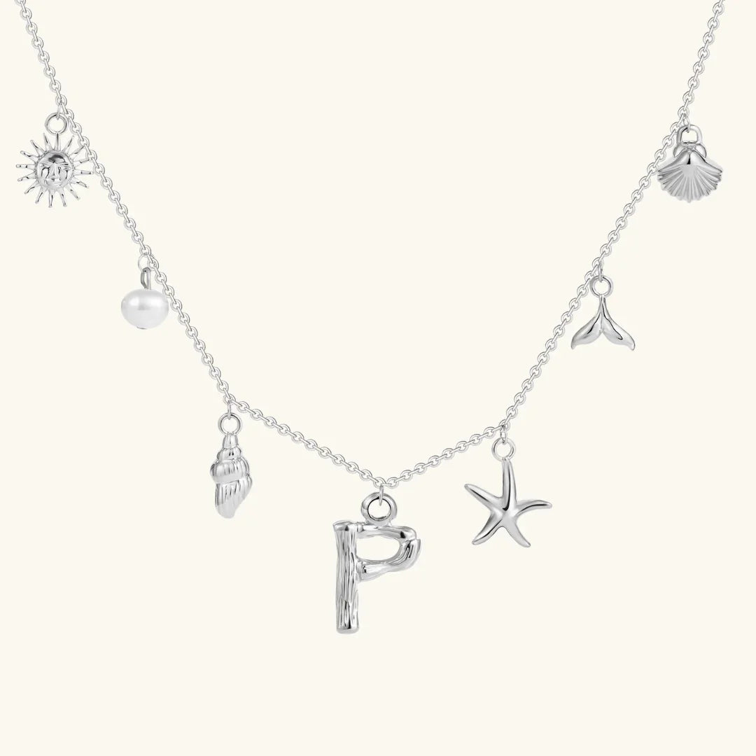 [Amore]Avaria Ocean Initial Necklace