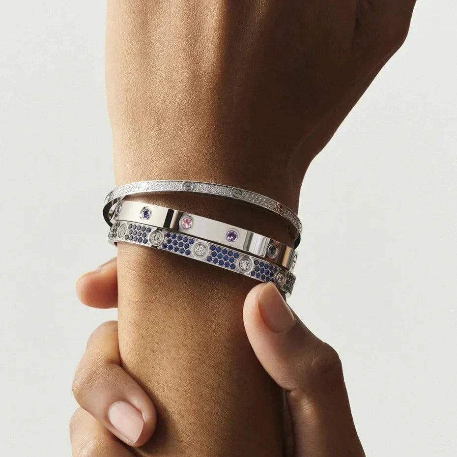 [Amore]Classic 6.1mm Love Bracelet 10-Diamond Multicolor