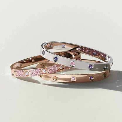 [Amore]Classic 6.1mm Love Bracelet 10-Diamond Multicolor