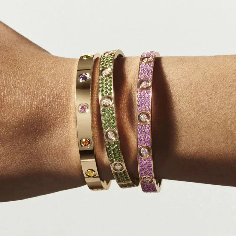 [Amore]Classic 6.1mm Love Bracelet 10-Diamond Multicolor