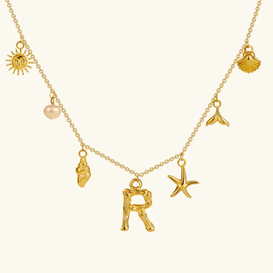 [Amore]Avaria Ocean Initial Necklace