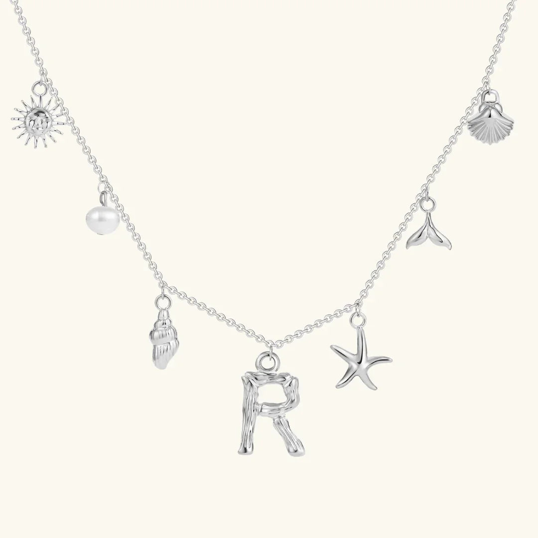 [Amore]Avaria Ocean Initial Necklace