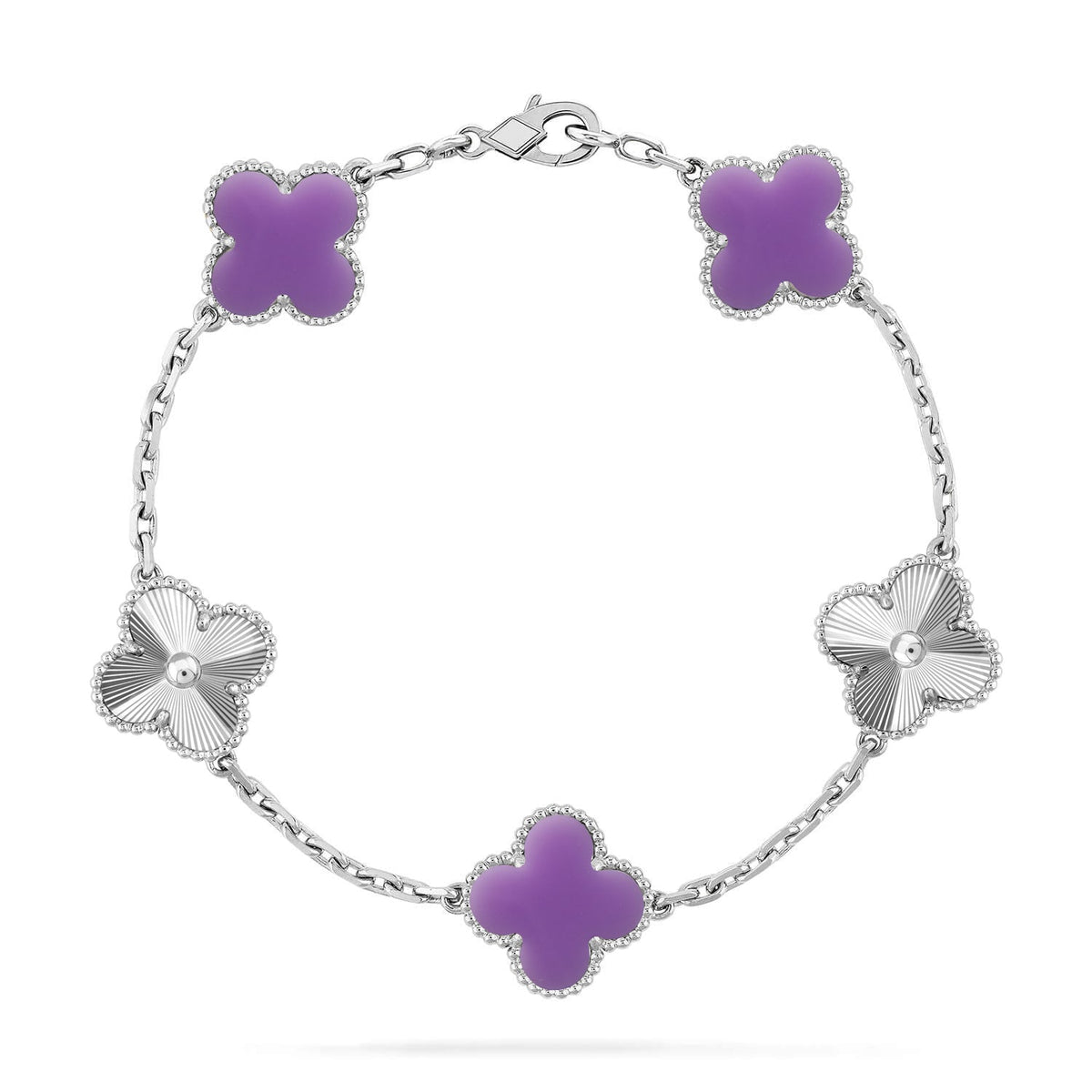 [Amore]LUCKY CLOVER 5-MOTIF BRACELET - LAVENDER COLLECTION