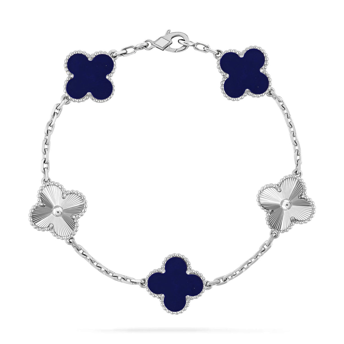 [Amore]LUCKY CLOVER 5-MOTIF BRACELET - LAPIS LAZULI COLLECTION