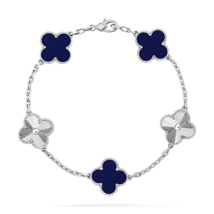 [Amore]LUCKY CLOVER 5-MOTIF BRACELET - LAPIS LAZULI COLLECTION