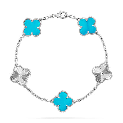 [Amore]LUCKY CLOVER 5-MOTIF BRACELET - TURQUOISE COLLECTION