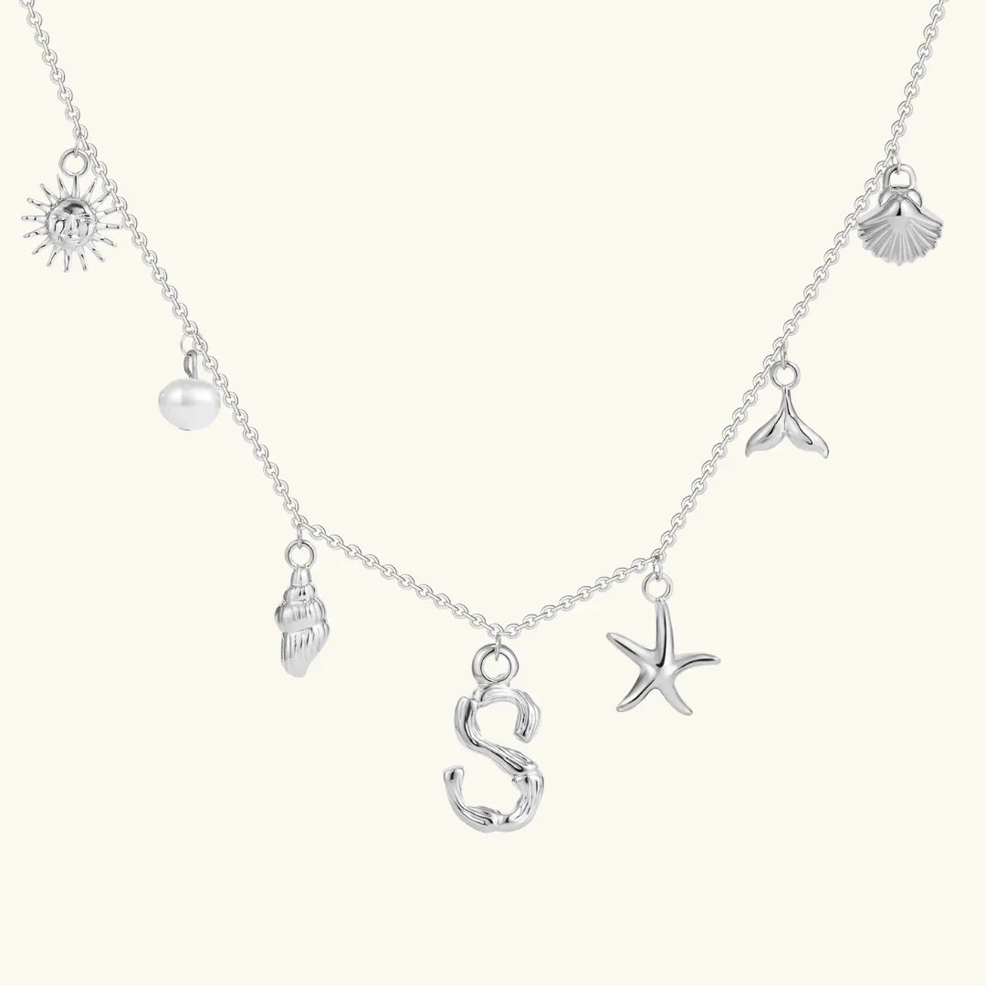 [Amore]Avaria Ocean Initial Necklace
