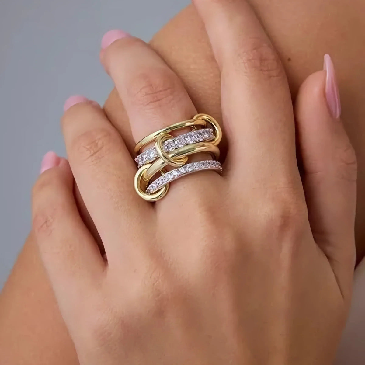 [Amore]Juno Stacked Diamond Ring