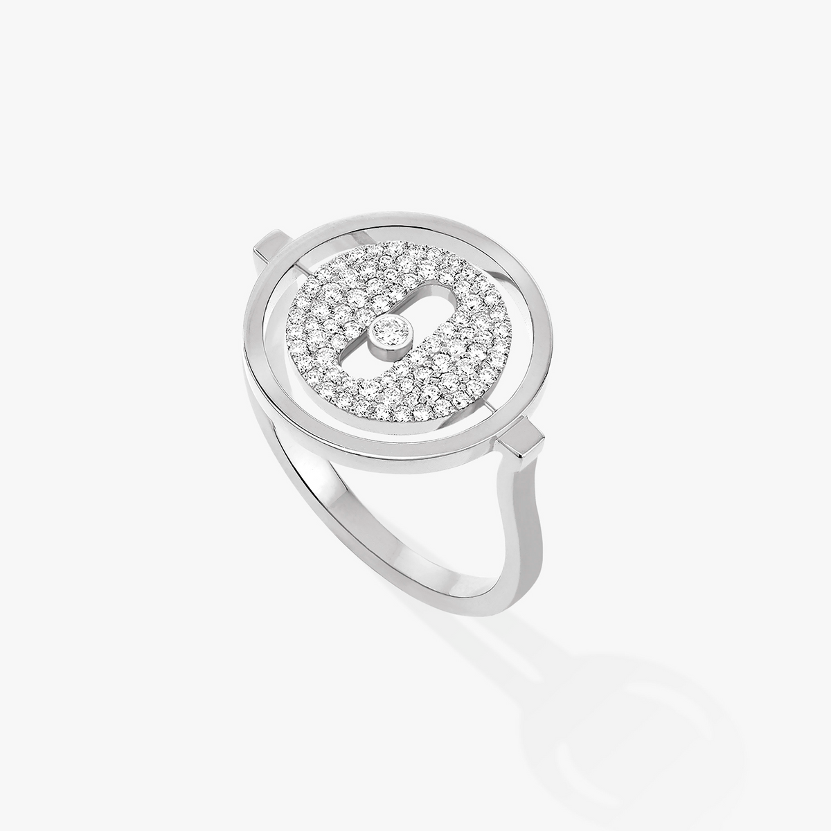 [Amore]Lucky Move Paved Silver Diamond Ring