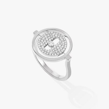 [Amore]Lucky Move Paved Silver Diamond Ring