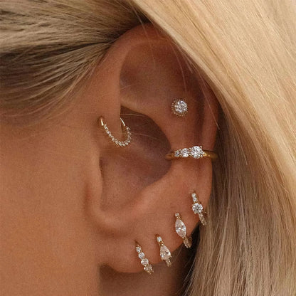 [Amore]Mariah Mini Diamond Hoops